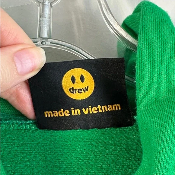 Drew House Green Hoodie With Yellow Smiley Logo Oversized Justin Bieber Size L - Picture 11 of 13